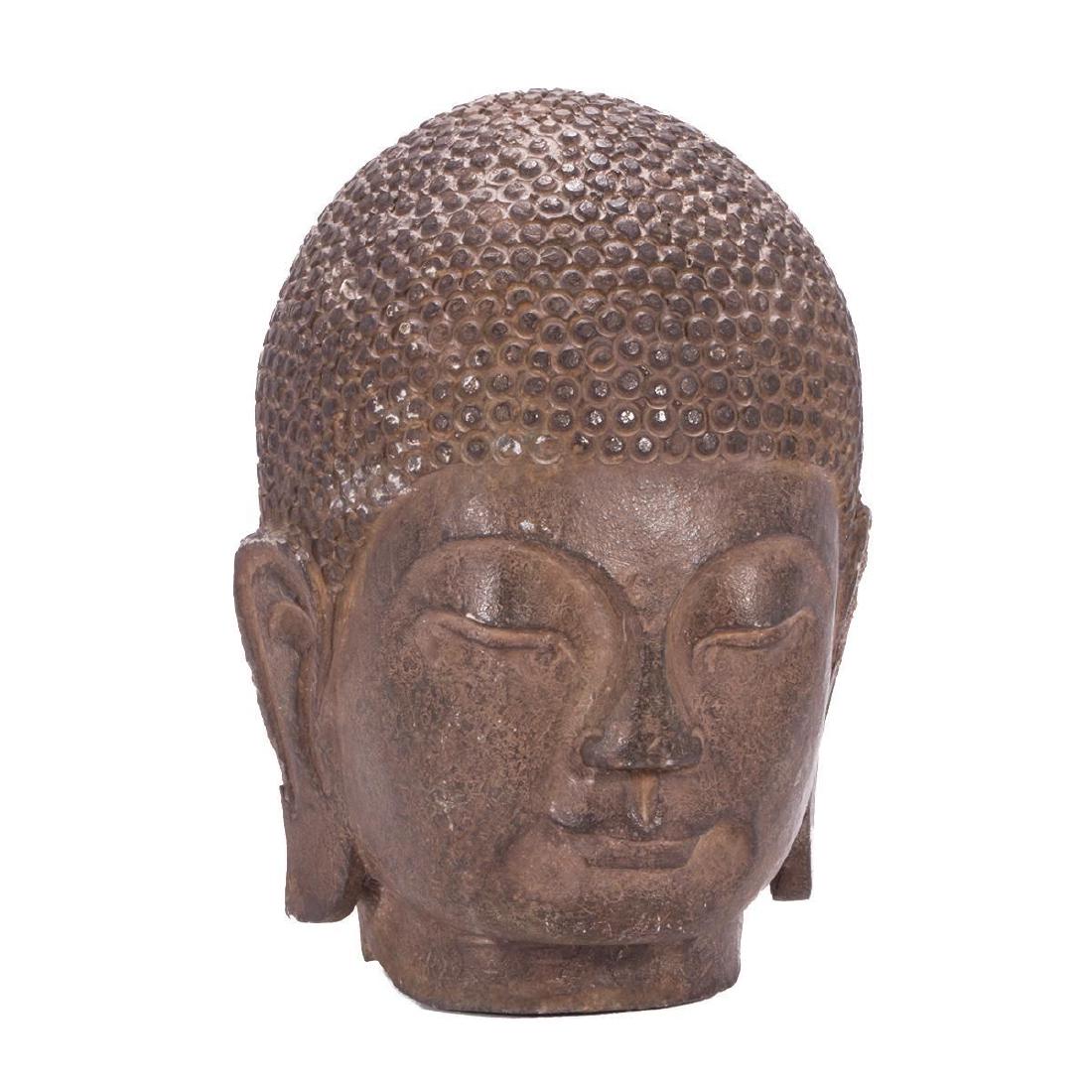 19th century Chinese stone Buddha head. (1 of 6)