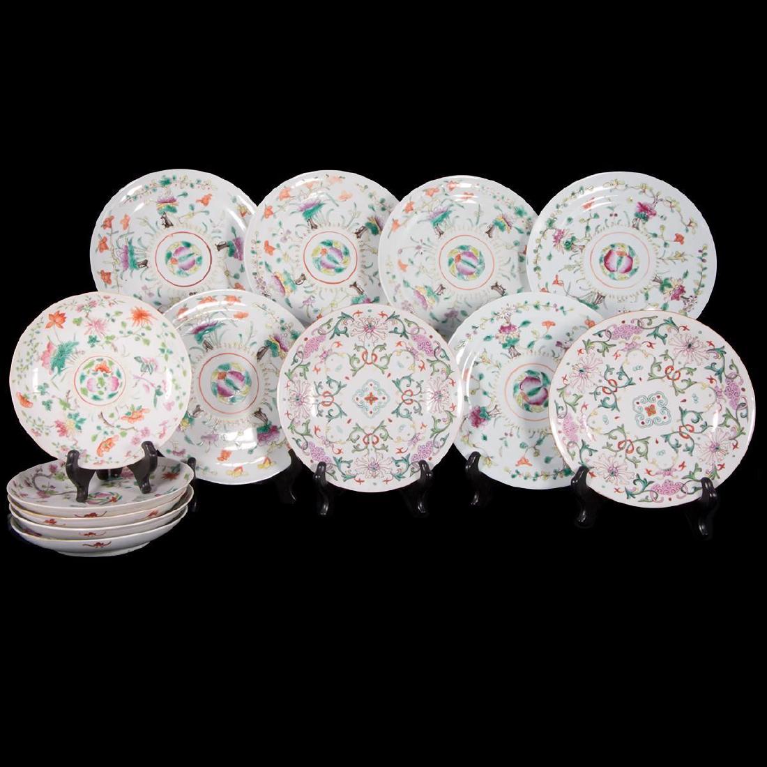 Lot of thirteen 19th century Chinese plates. (1 of 3)