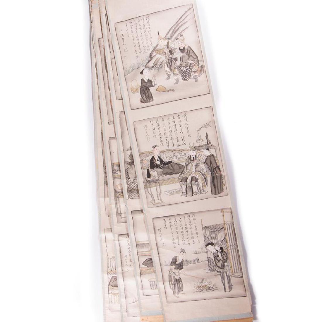 Six 19th century Chinese painted scrolls. (1 of 10)