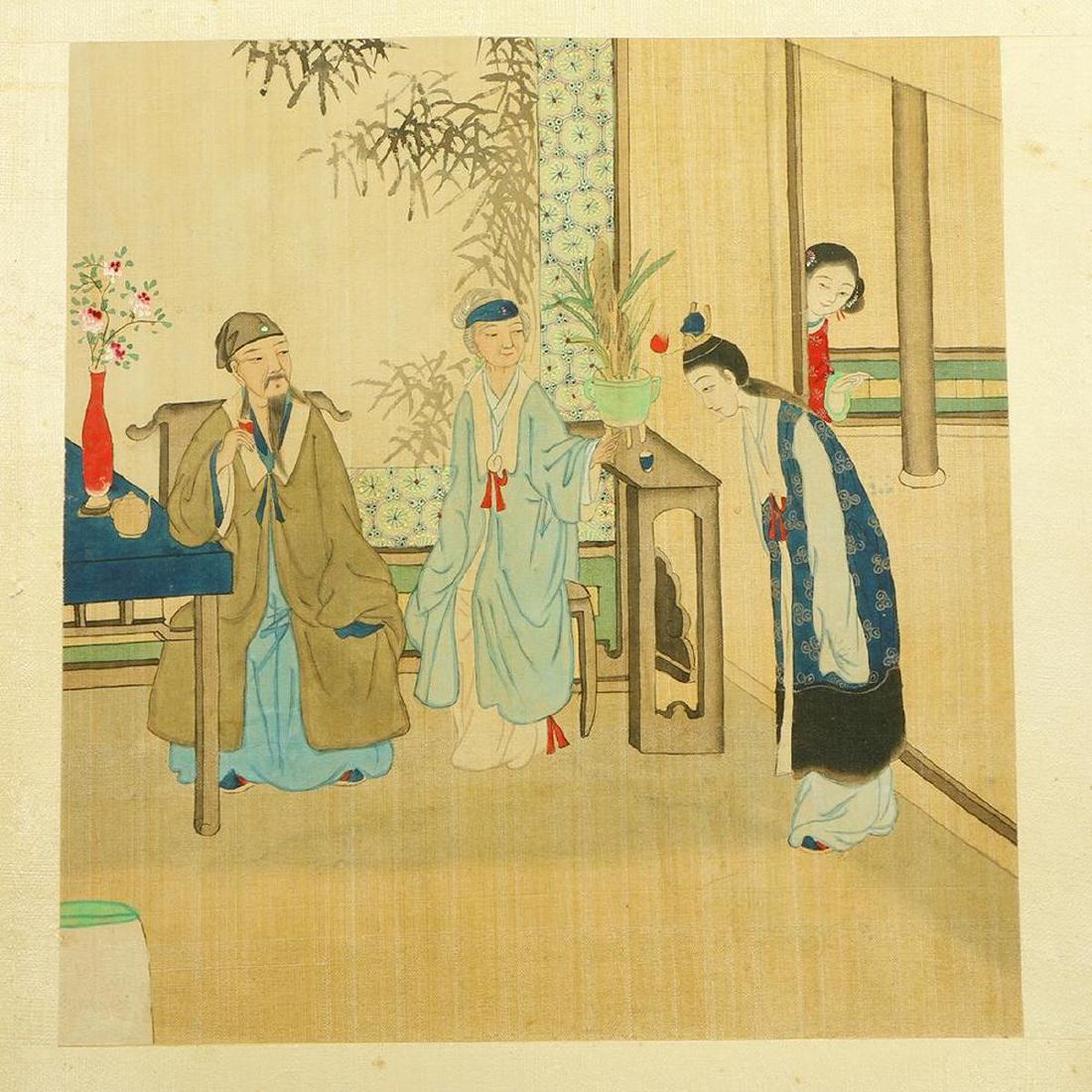 Twelve Chinese illustrated panels painted on silk. (1 of 7)