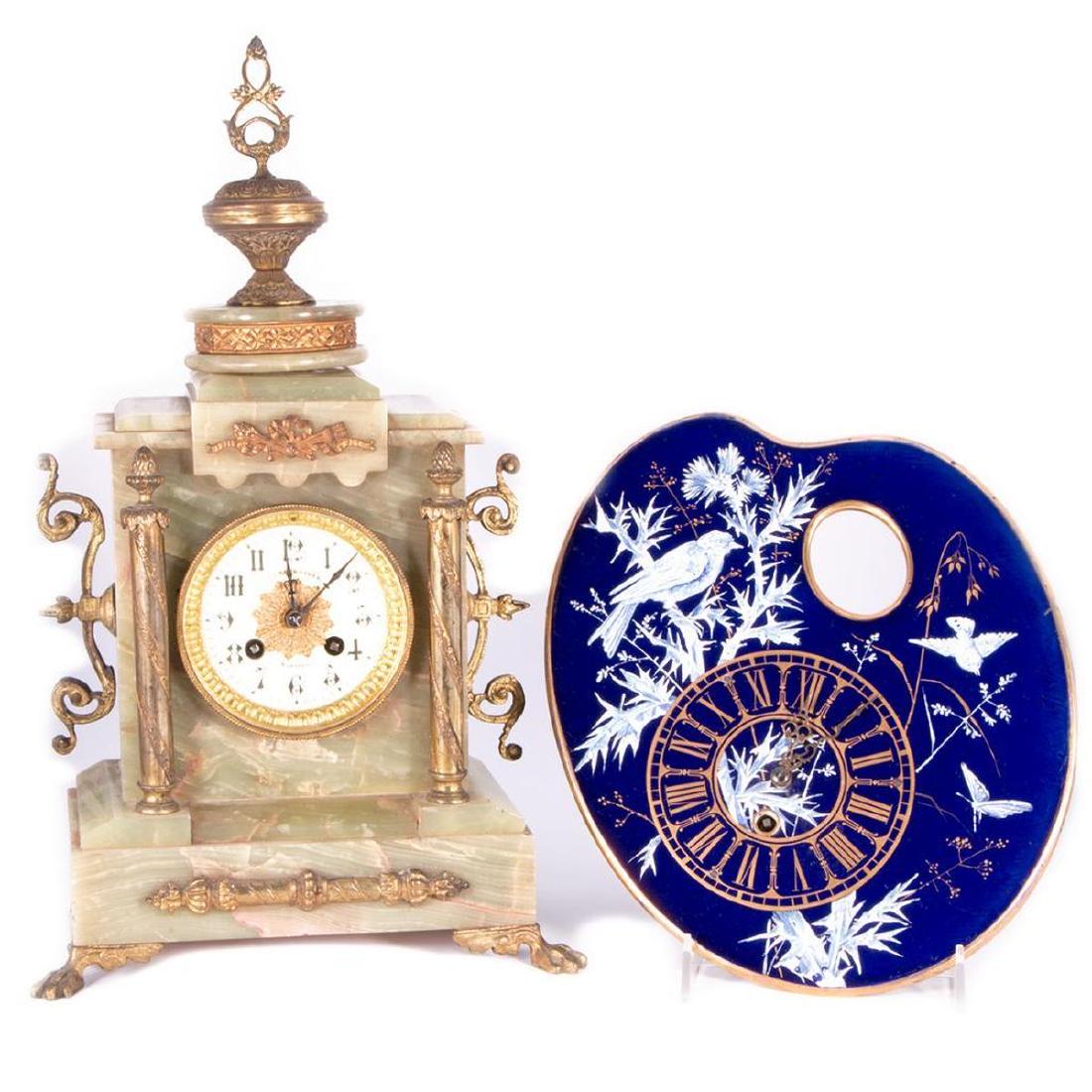 Two French Clocks, Artist Palette Wall Clock and Green (1 of 9)