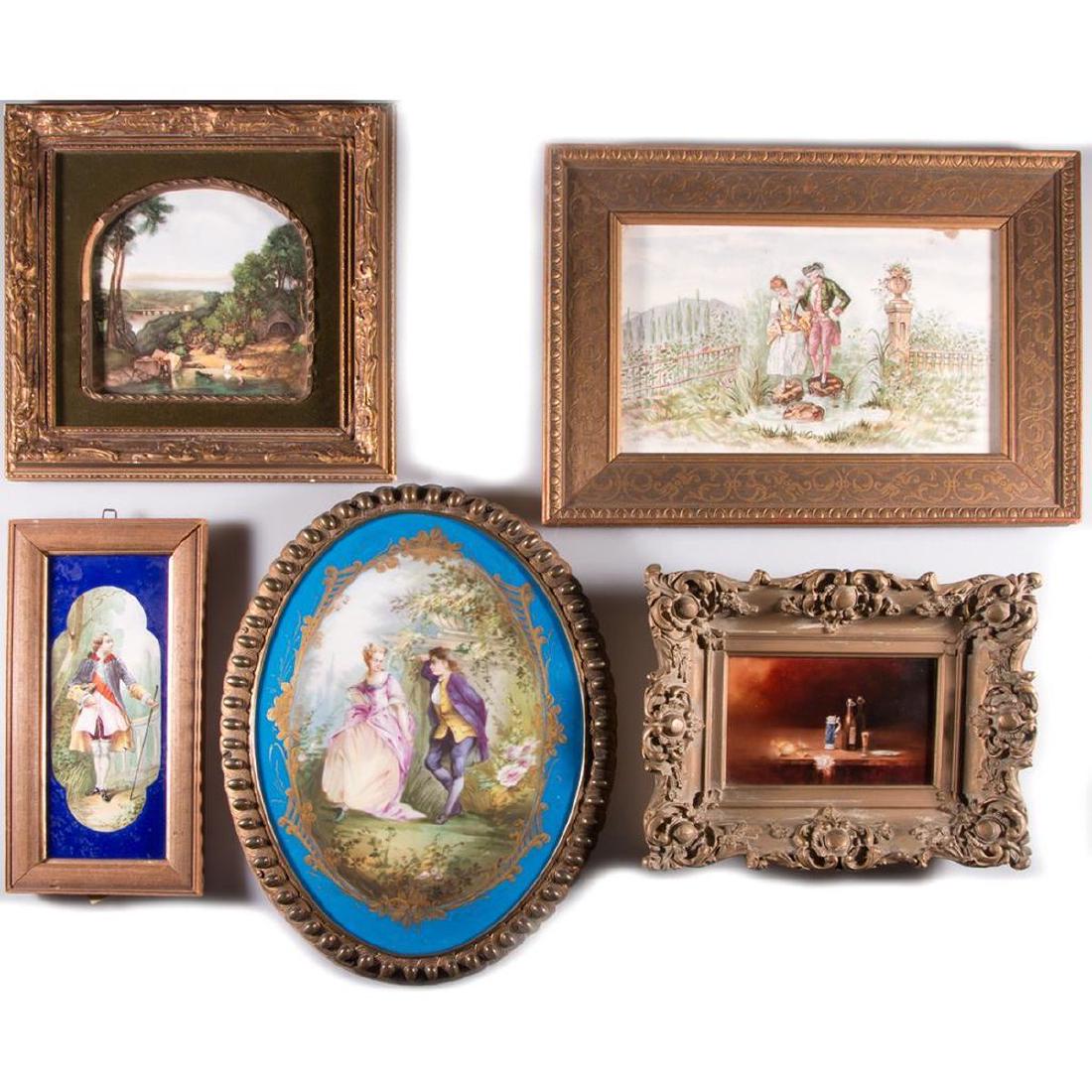 Five framed porcelain plaques. (1 of 7)