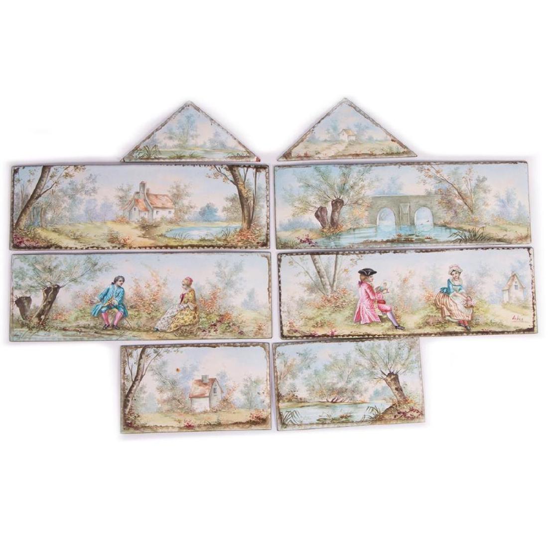 Eight Enamel on Copper Panels. Signed Julius. (1 of 4)