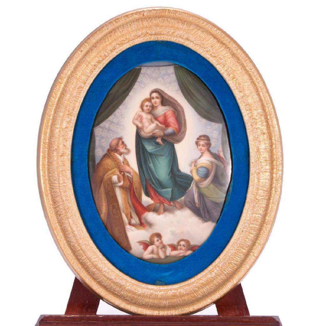 Antique Oval Hand Painted Porcelain Plaque after Rafael (1 of 5)