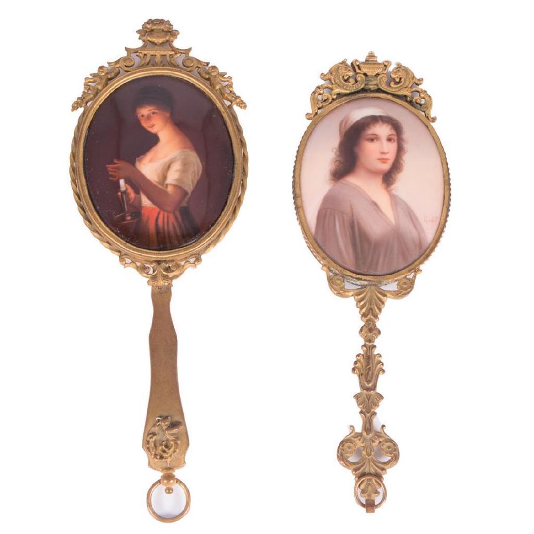 Two Oval Portrait Hand Mirrors. (1 of 6)