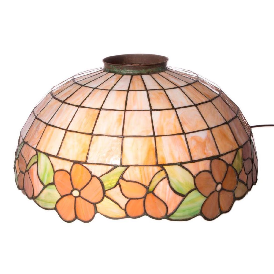 Large Tiffany Style Leaded Glass Shade. (1 of 8)