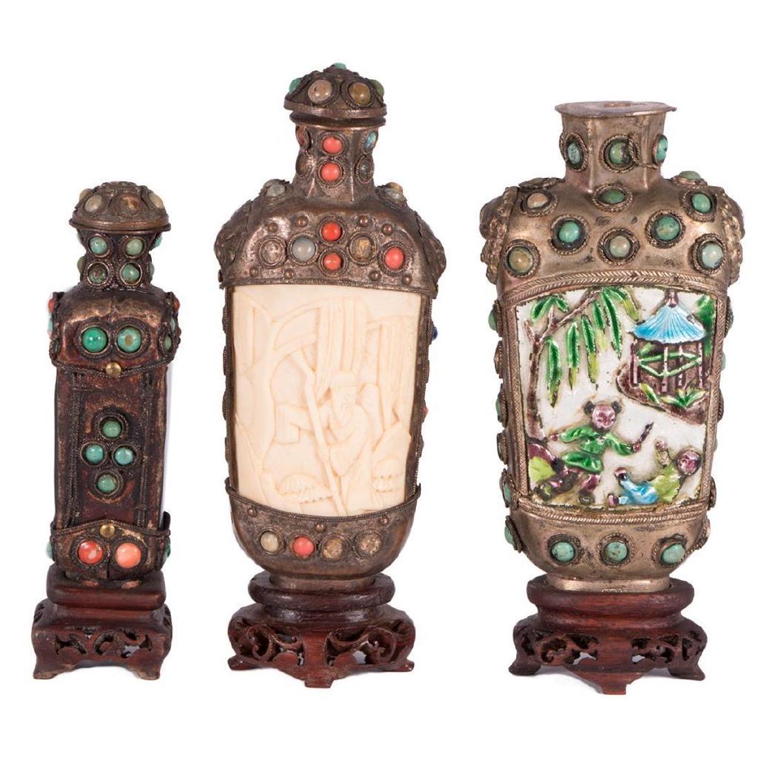 Three Tibetan Snuff Bottles. (1 of 8)