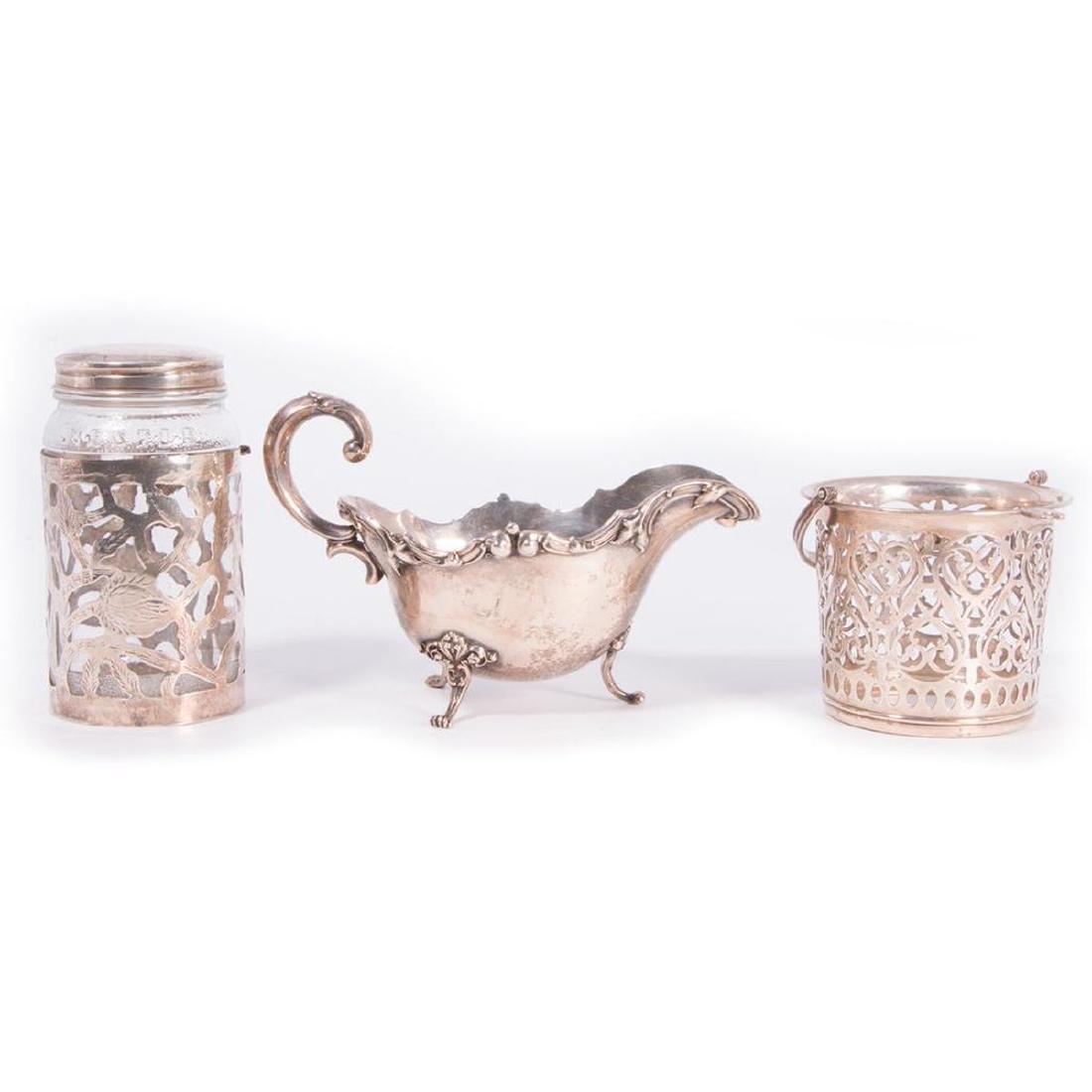 Sterling Sauce Boat, Gorham Jam Frame, Silver Overlay N (1 of 8)