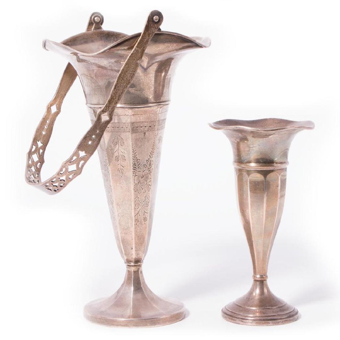 Two Weighted Sterling Vases. (1 of 6)