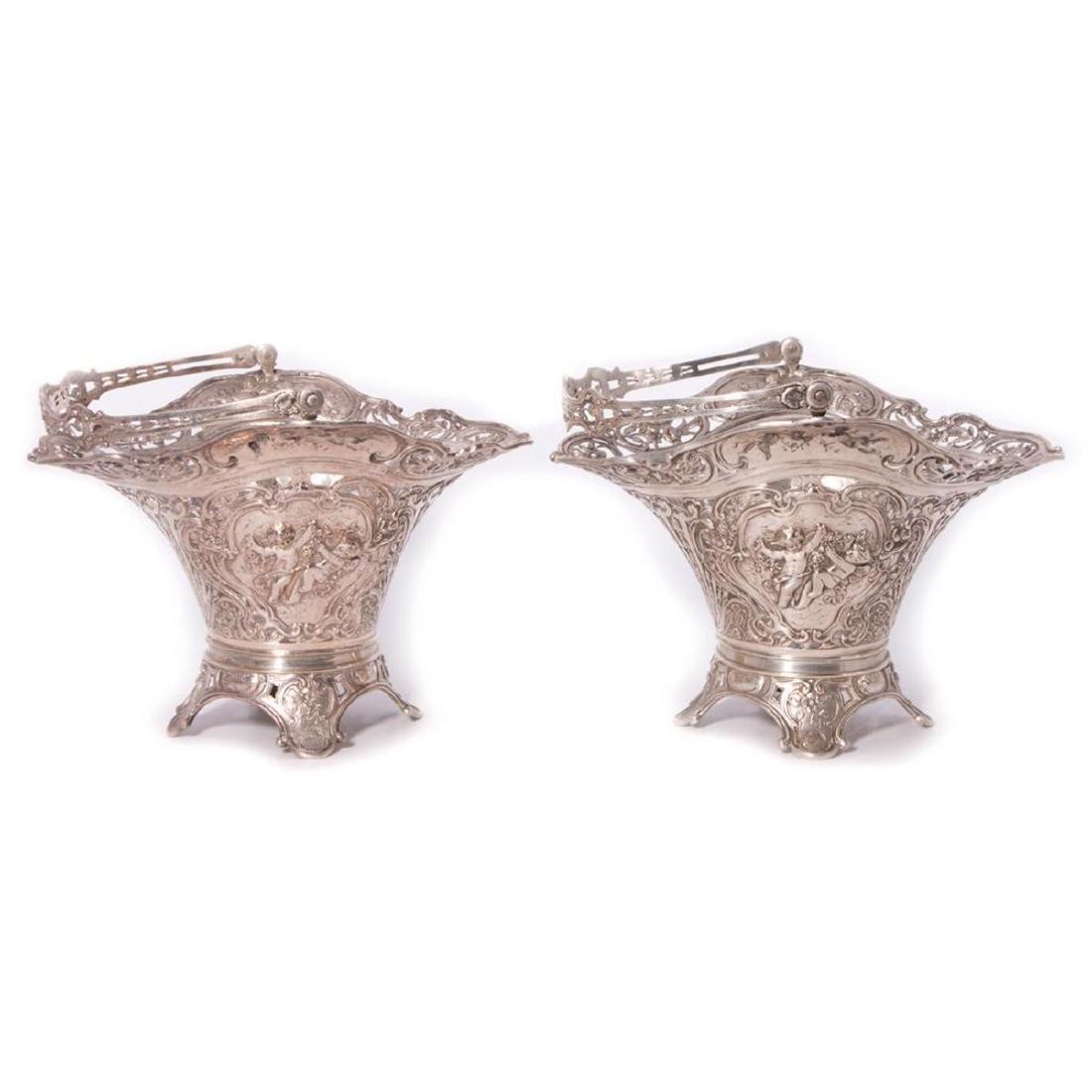 Pair of Silver Flower Baskets. (1 of 7)