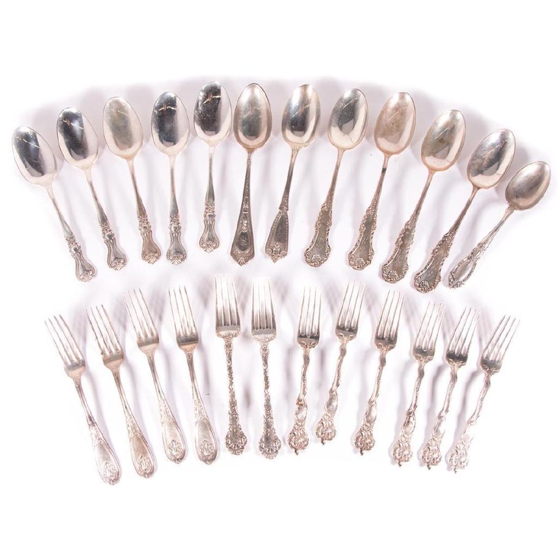 Sterling Lot of Dinner Forks and Table Spoons (1 of 10)