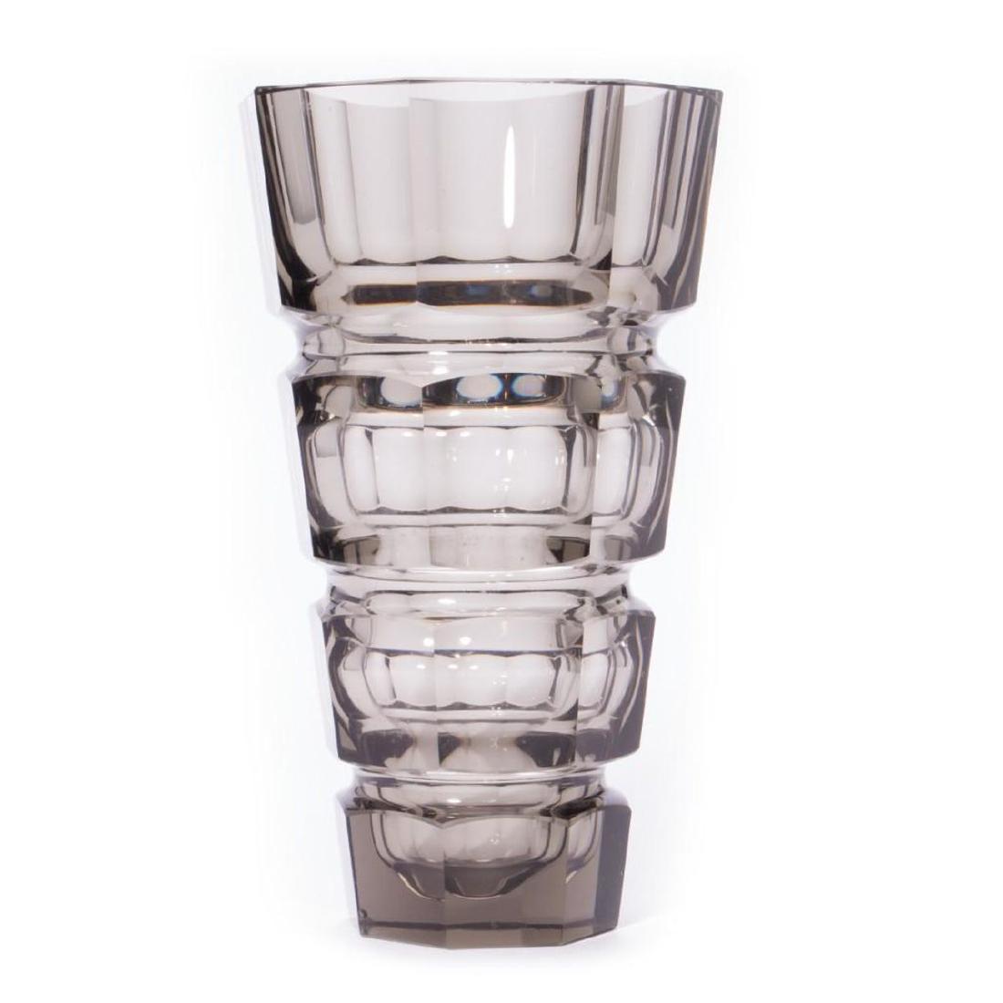 Mid Century Smokey Crystal Vase. (1 of 6)