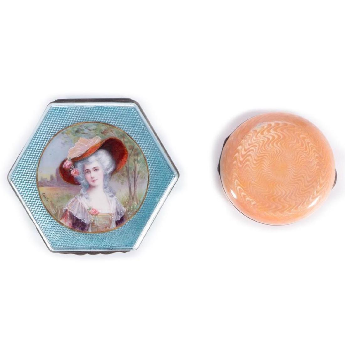 Two European Guilloche Enamel Boxes. (1 of 6)