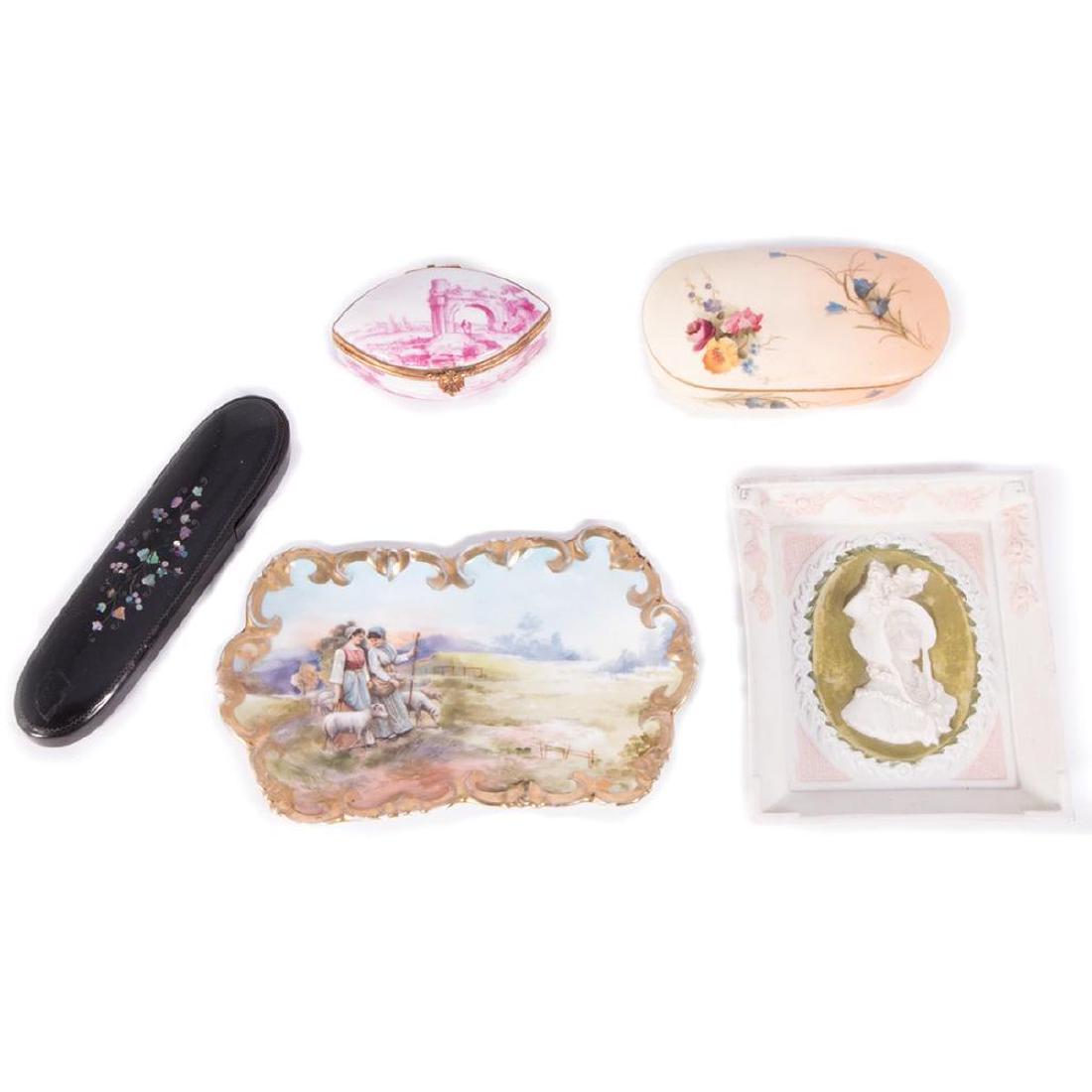 Five Decorative Accessories, Porcelains and Papier Mach (1 of 5)