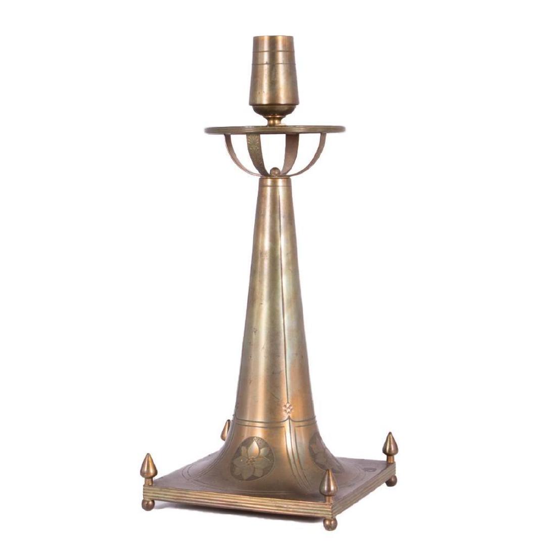 Pairpoint Arts and Crafts Brass Candle Stick: Unique Pairpoint Arts and Crafts Brass candle stick. Marked on the underside Pairpoint, B 6112. Condition: Excellent Dimension: Height-12