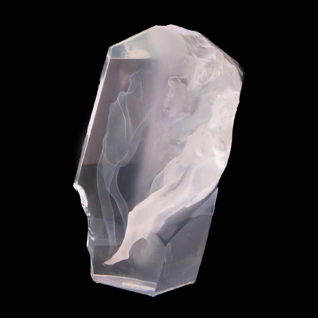 A large Frederick Hart acrylic sculpture: A fine acrylic sculpture with two nudes in relief signed Hart/Fal 1992 - 61/400 CAI. Sculpture measures 17 inches high x 7 wide x 6 deep.