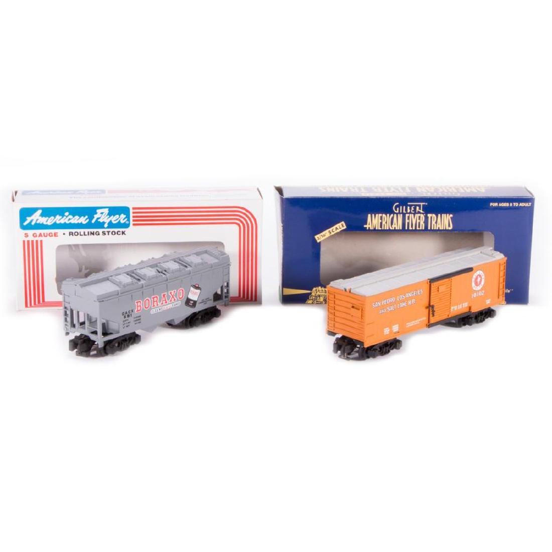 AF S 6-48472 1991 NASG Hopper, 6-48225 2002 TTOS Boxcar: AF S 6-48472 1991 NASG Commemorative Boraxo Hopper Car and 6-48225 2002 TTOS Convention Salt Lake Route Boxcar with original boxes and packing boxes. Both cars are C10.