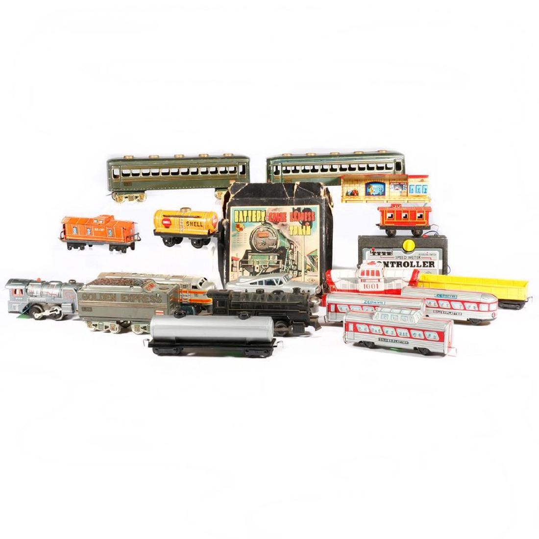 Japanese Tin Toy Trains Lot, 19 Pcs. (1 of 6)