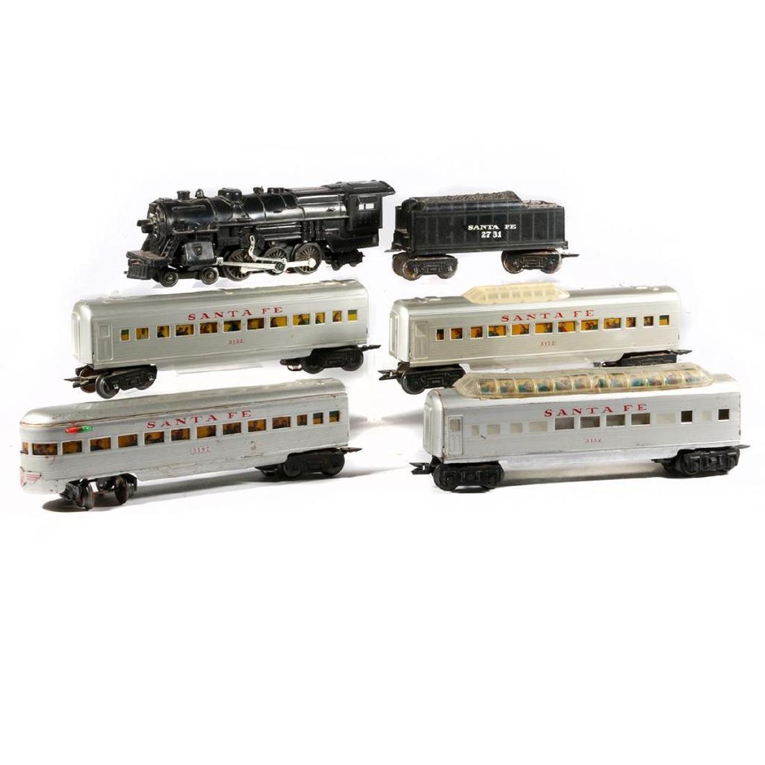 Marx O Gauge ATSF Steam Locomotive Passenger Set (1 of 8)