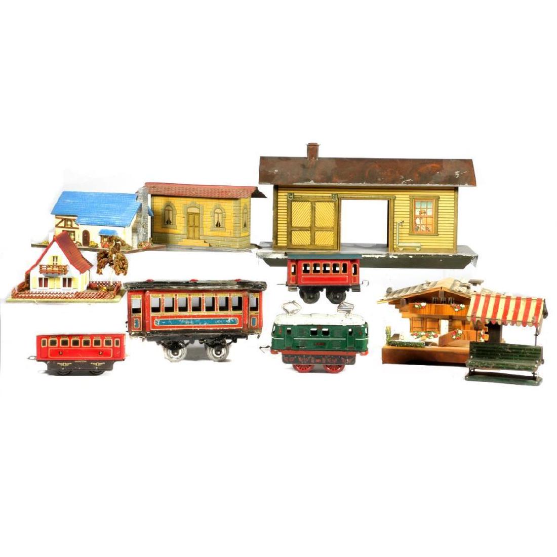 Ives, Wooden and Tin European Trains and Buildings Lot (1 of 6)