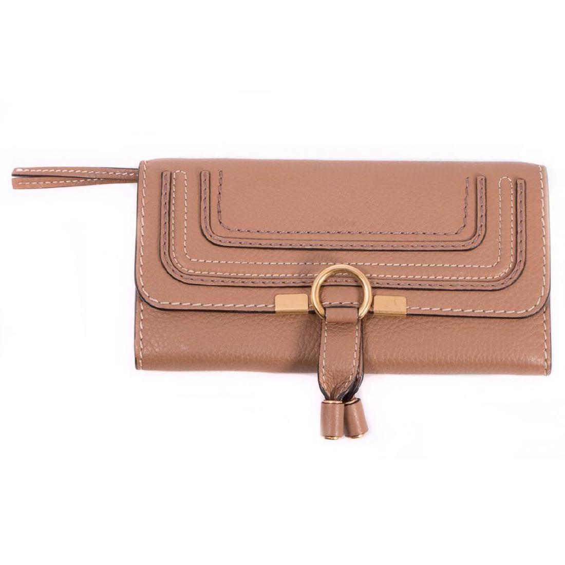 Chloe Marcie Continental Long Flap Leather Wallet: brown; 4 x 7 1/2 x 1in; very good condition Original retail $550