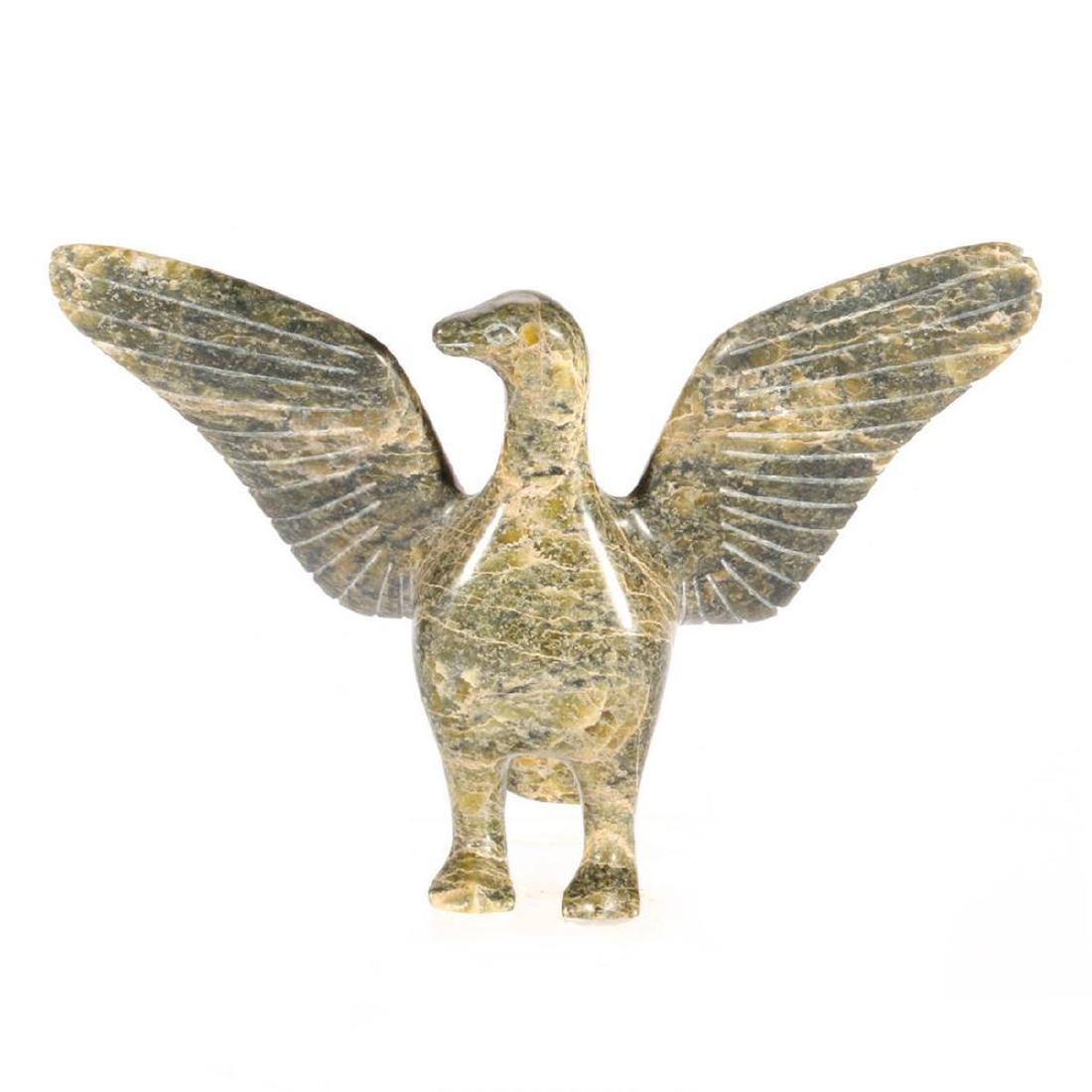 An Inuit Stone Sculpture: Abraham Etungat, "Bird of Spring" Height: 5 1/2in, Width: 7 3/4in