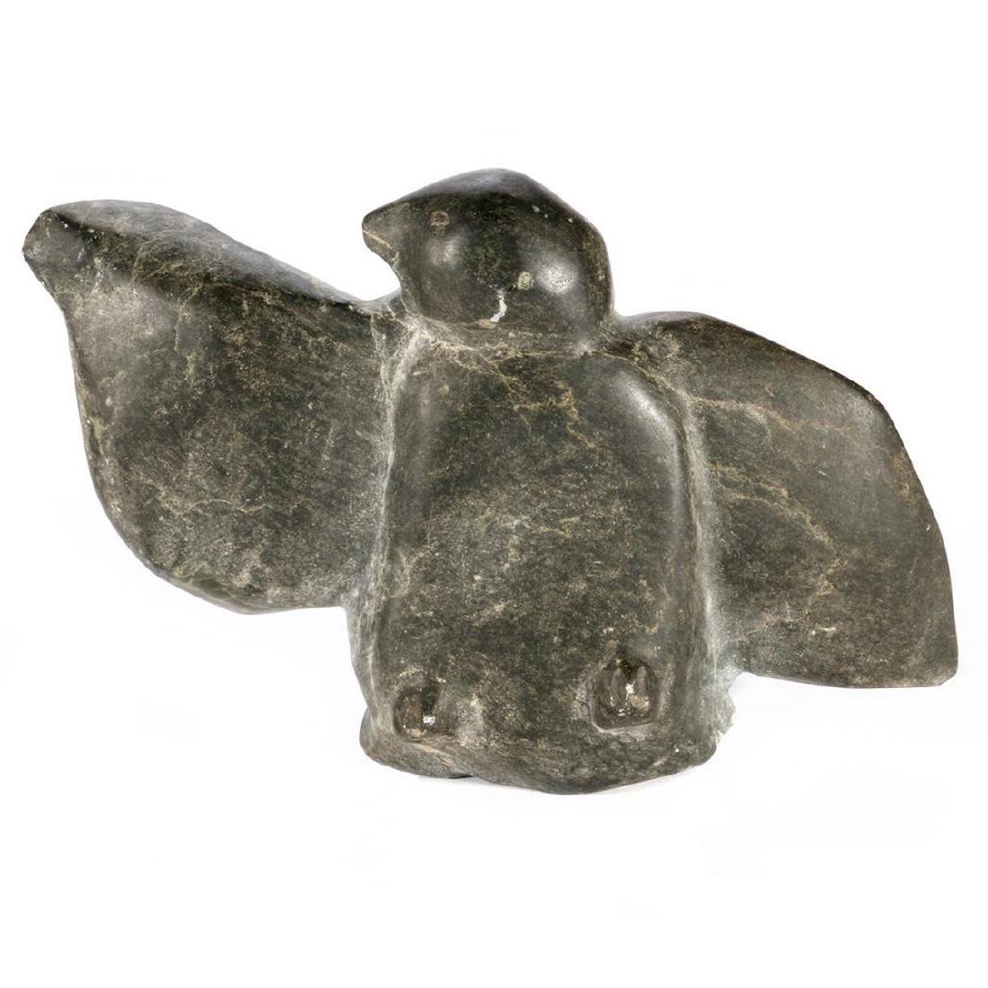 An Inuit Stone Sculpture: Arnasu Qayuaryuk, "Standing Bird" Height: 8 1/2in, Width: 11 1/2in