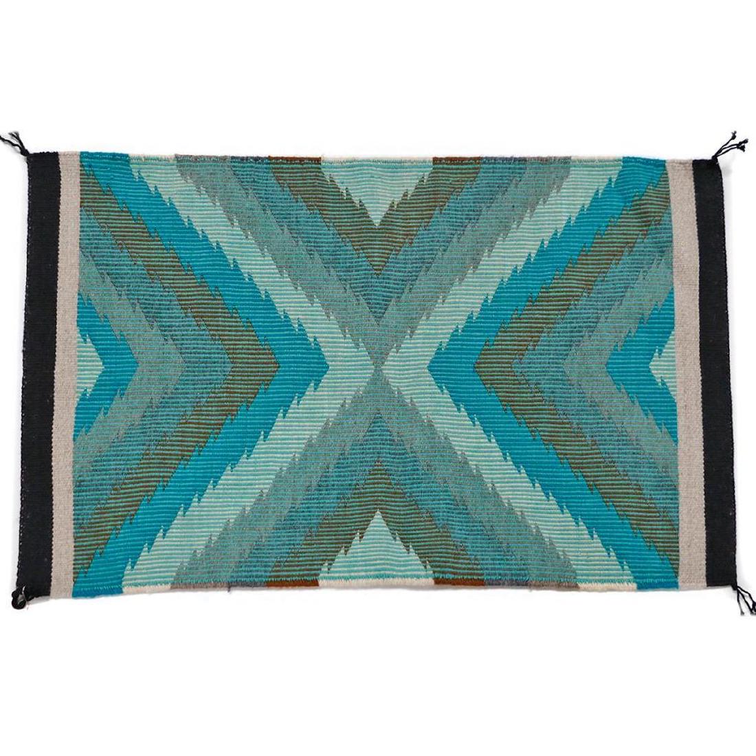 Navajo twill-weave saddle blanket: Size: 2' 11" x 1' 9"