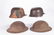 Four WWI and WWII era German and American helmuts. - 2