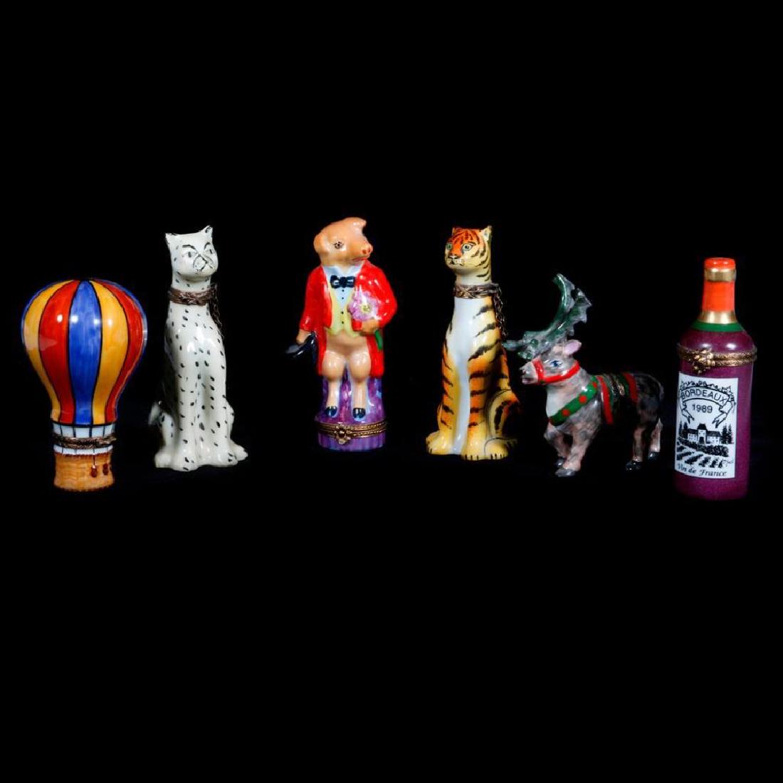 Six 20th century Limoges pill boxes. (1 of 9)