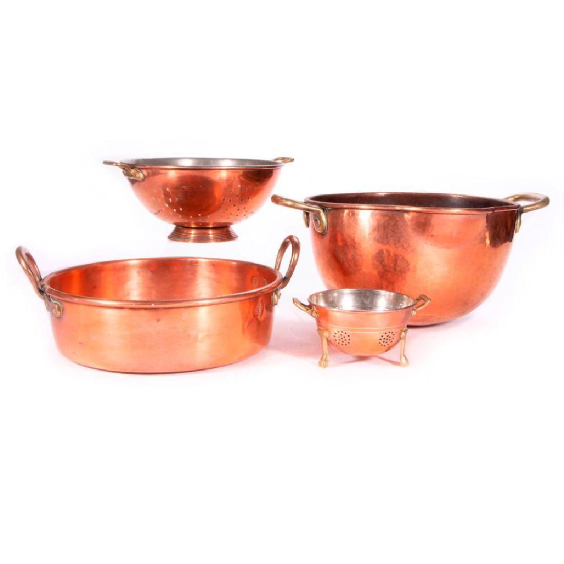 Four copper cooking vessels. (1 of 6)