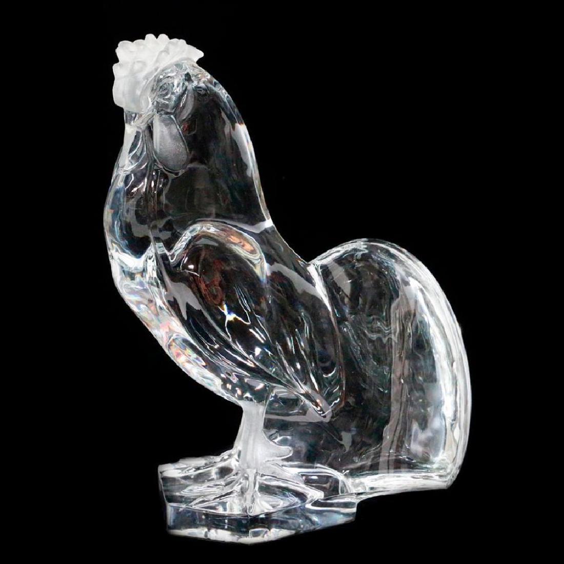 A LARGE LALIQUE CLEAR ROOSTER (1 of 8)