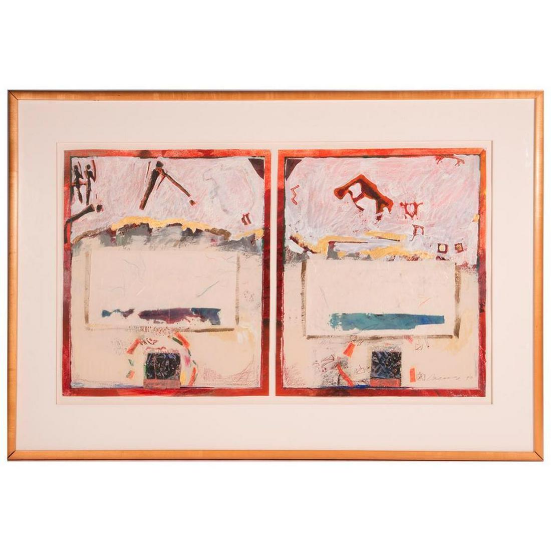 A late 20th century mixed media and assemblage signed (1 of 8)