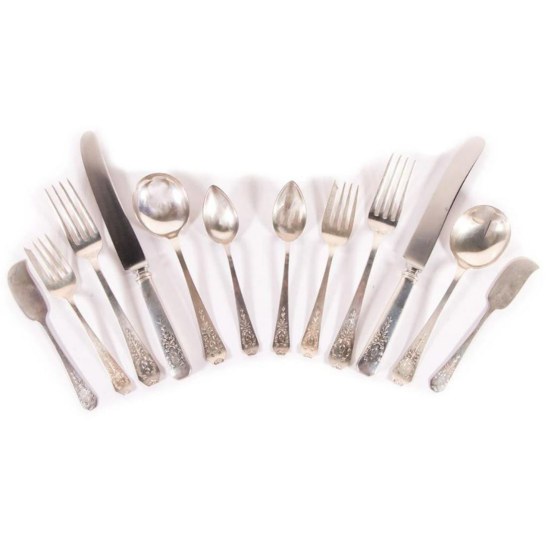 Twelve six piece settings of Gorham sterling flatware. (1 of 12)