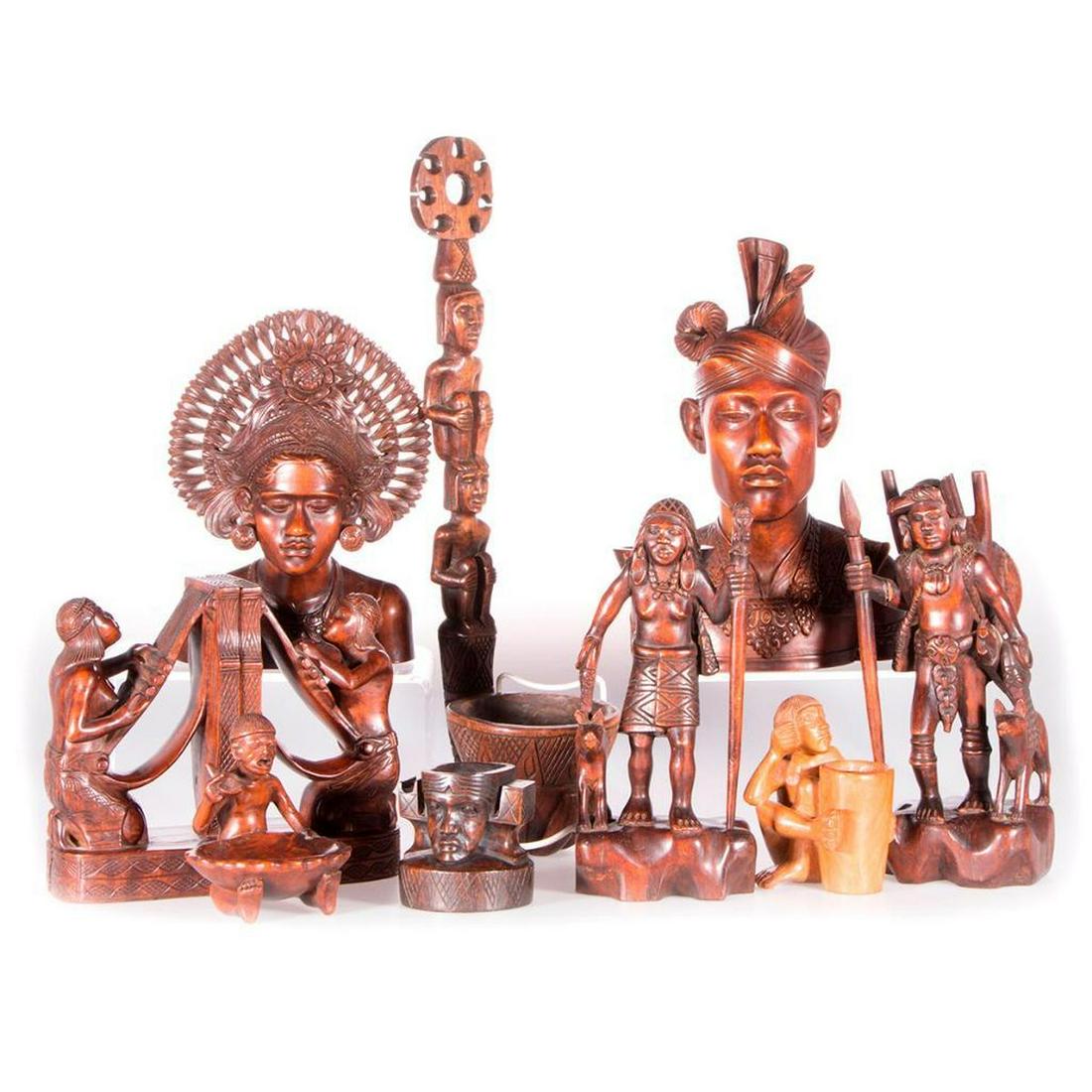 Ten Indonesian wood carvings. (1 of 20)