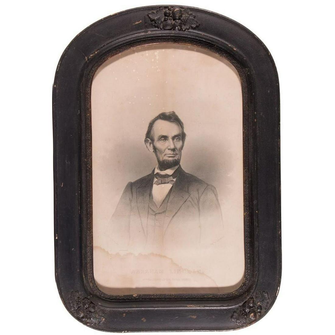 A 19th century engraving of Abraham Lincoln. (1 of 3)