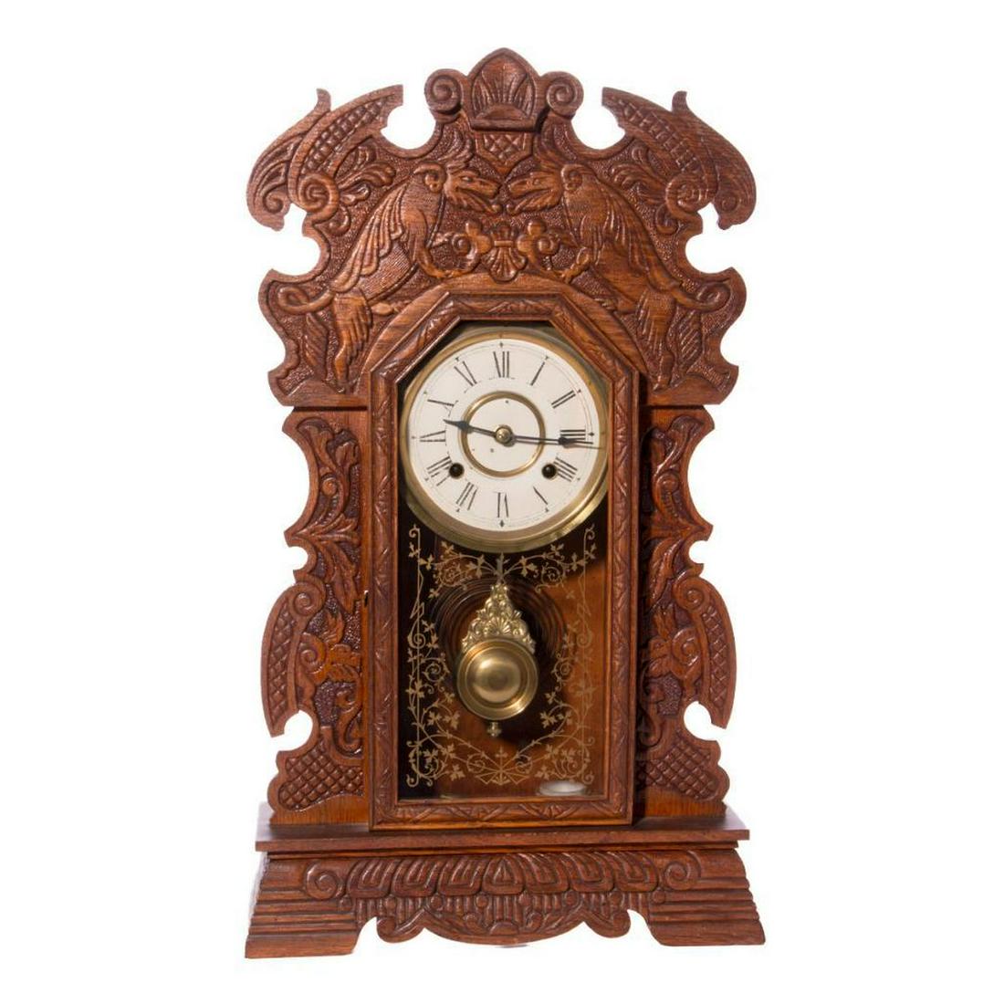 Late 19th century New Haven mantle clock. (1 of 9)