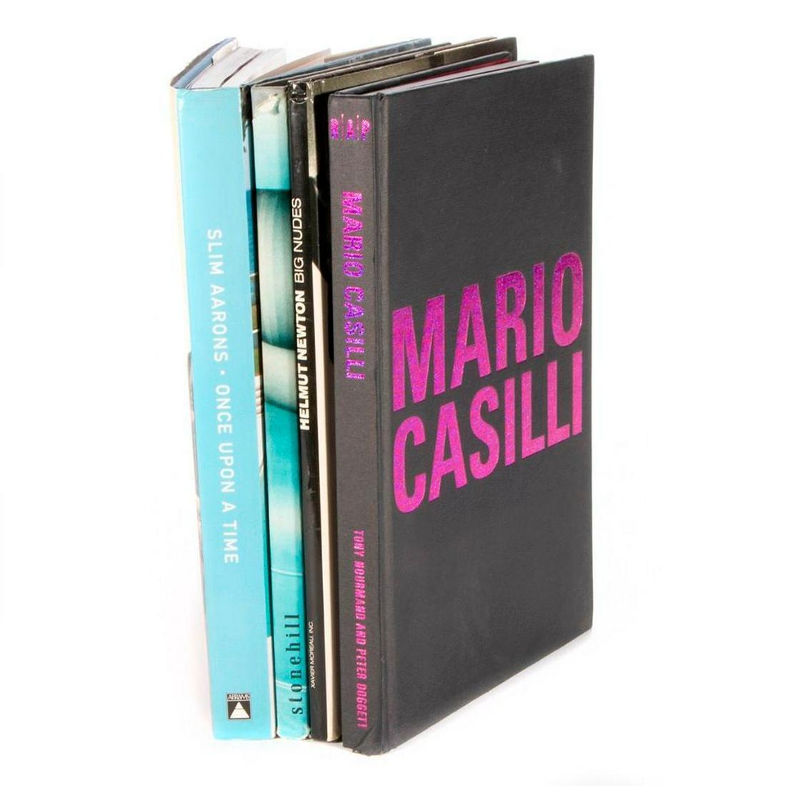 Four volumes of photography.: Four books of photography including two Helmut Newton, Mario Casilli, and Slim Aarons. Items are sold as is. Please inquire about condition if not otherwise stated.