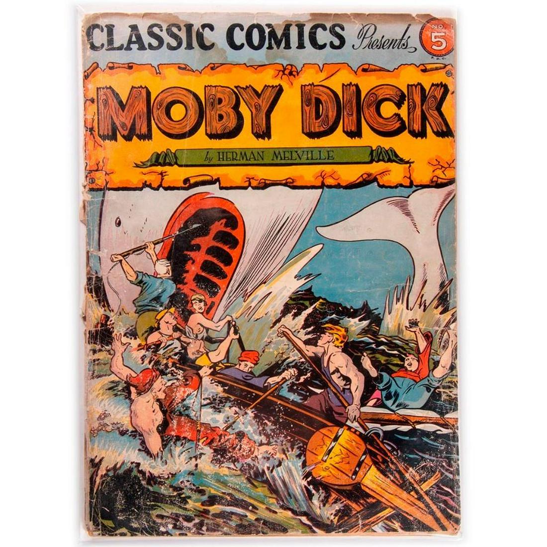 Six Classic Comics: Classic Comics No. 5, Moby Dick by Herman Melville Issue: 5 Condition: Fair HRN 20 Classic Comics No. 7, Robin Hood Issue: 3 Condition: Poor HRN 18 Classic Comics No. 8, Arabian Nights Issue: 2 Condit