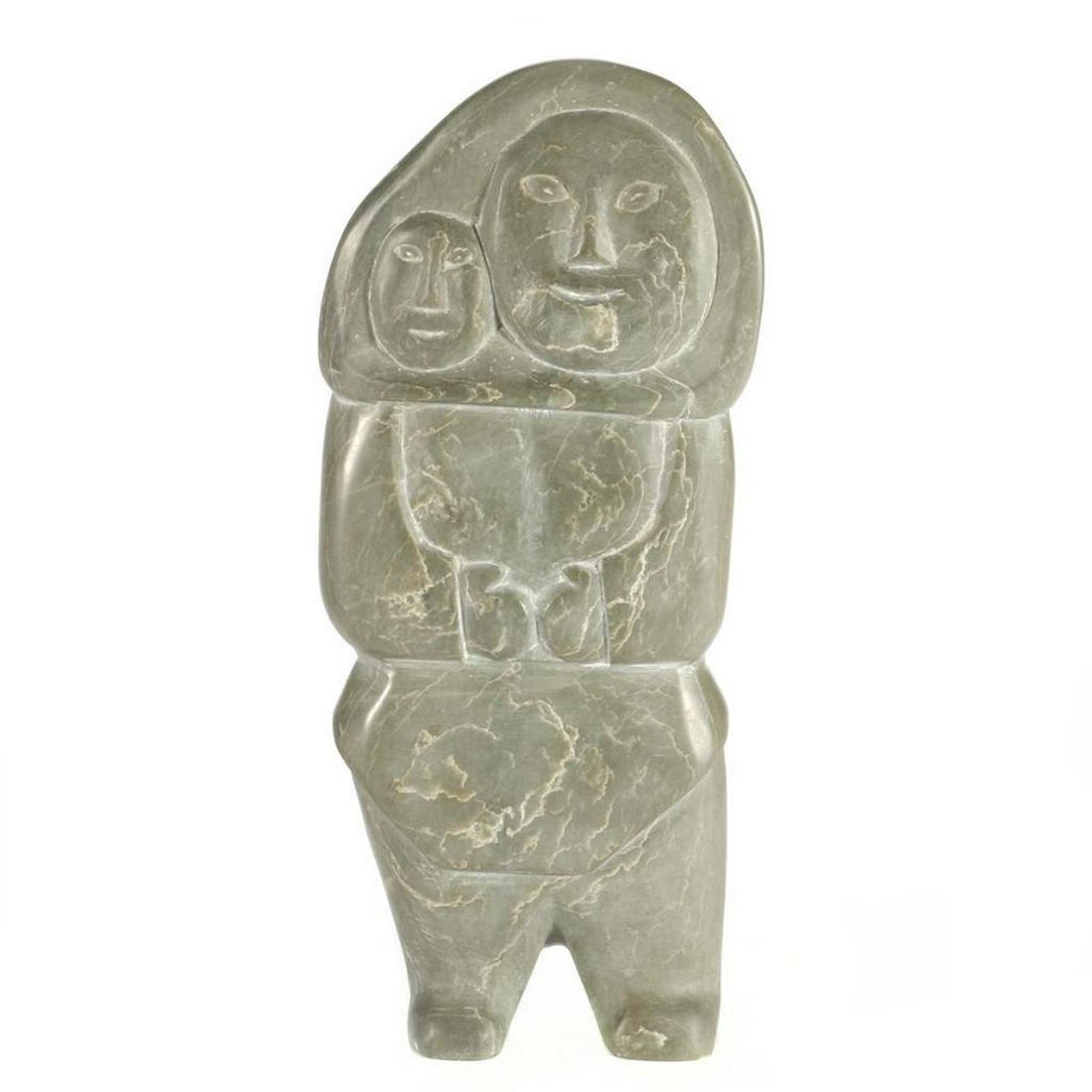 An Inuit Stone Sculpture: Annie Niviaxie, "Mother and Child" Height: 14 1/2in€‹€‹€‹€‹€‹€‹