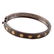 Diamond, Gold and Blackened Silver Bangle Bracelet