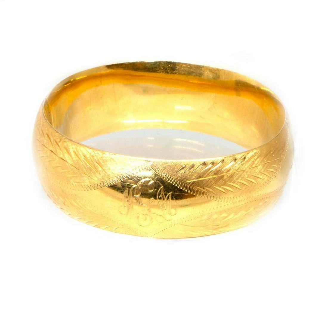 14k gold engraved bangle bracelet (1 of 3)