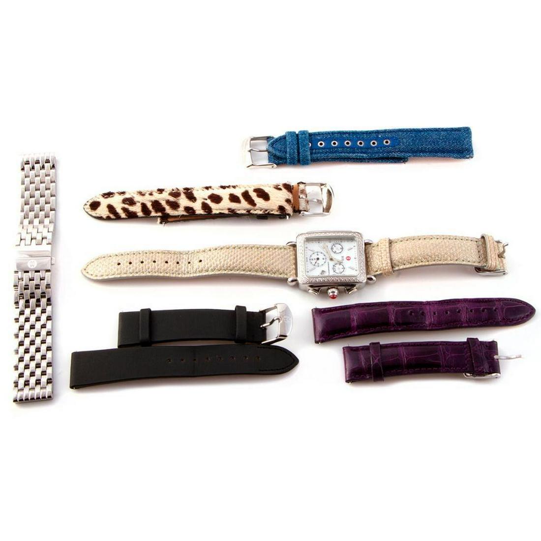 Michelle Watch diamond ss chronograph wristwatch (1 of 7)