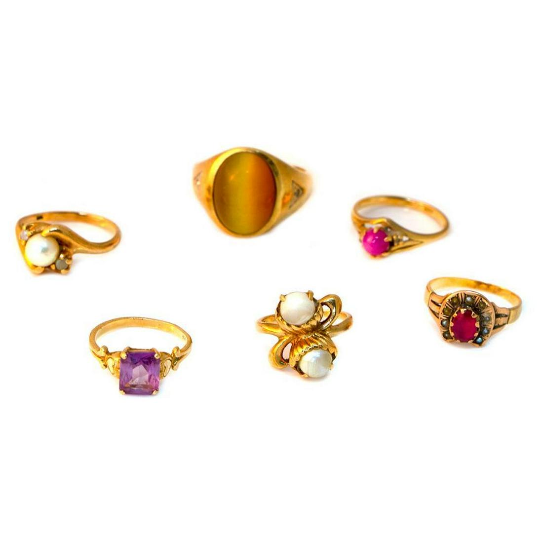 Collection of 14k & 10k Gold Rings (1 of 7)