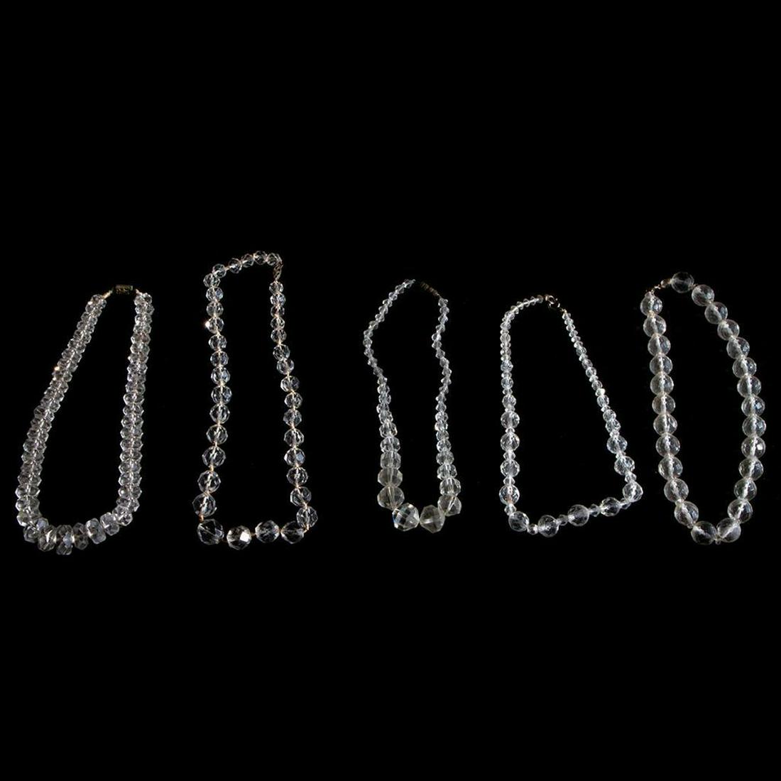 Vintage faceted rock crystal & glass bead necklaces (1 of 3)