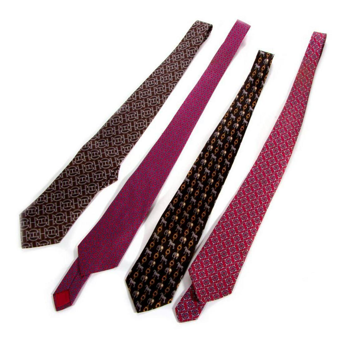 Four Hermes, Gucci and Faberge silk ties (1 of 5)
