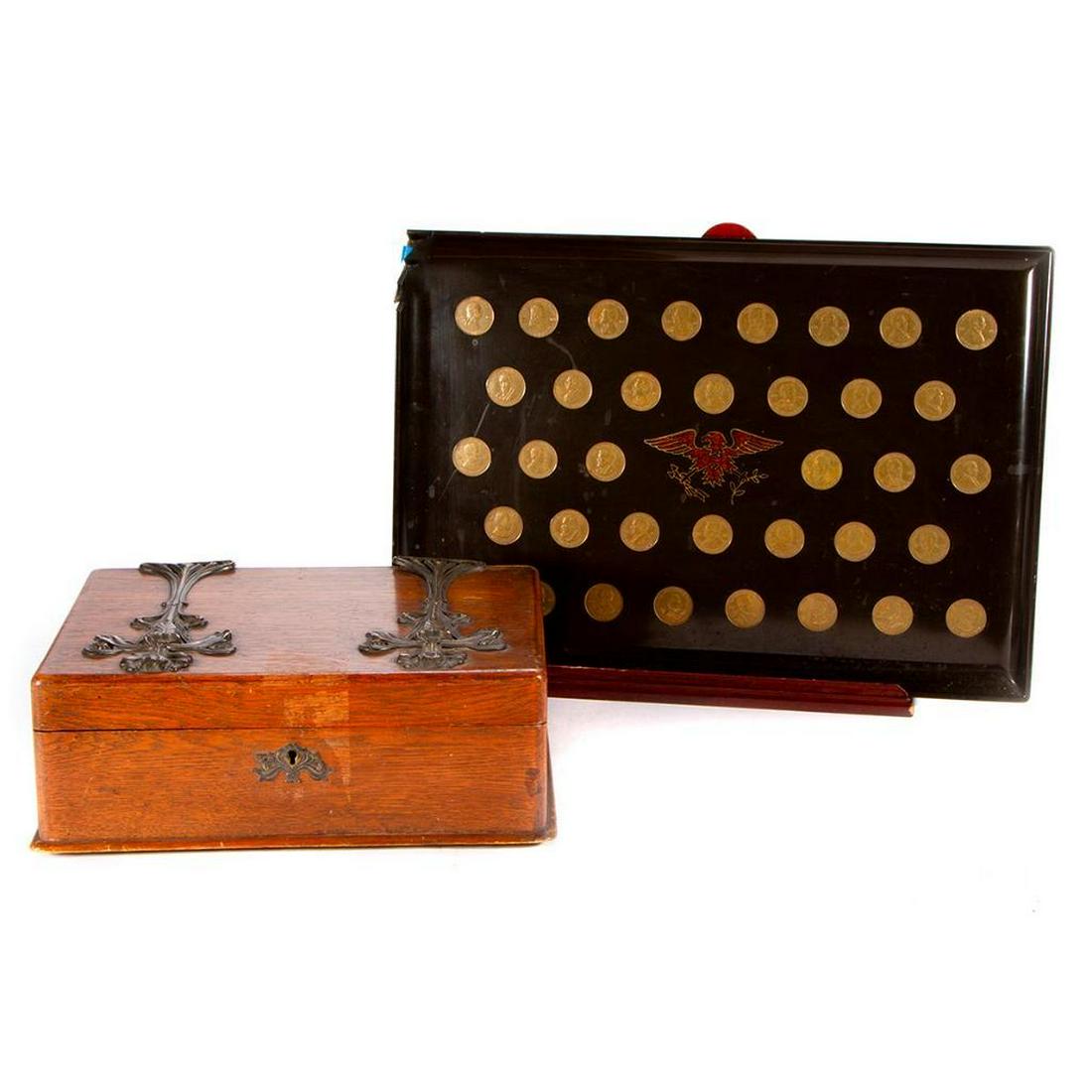 An Art Nouveau box and a Couroc tray. (1 of 7)