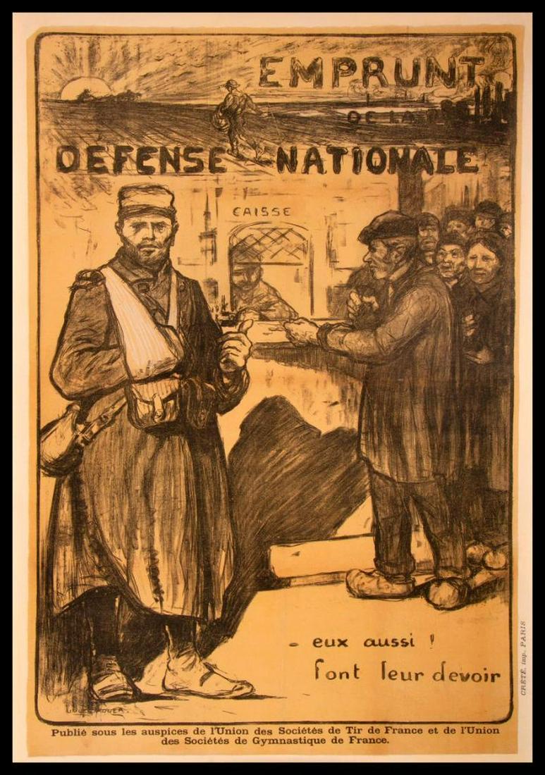 Jules ADLER (1865-1952): Vintage World War I Poster. "They too do their duty!" 1915. Paper size: 46 3/4 x 30 3/4 inches Linen backed. Condition: as per photograph.