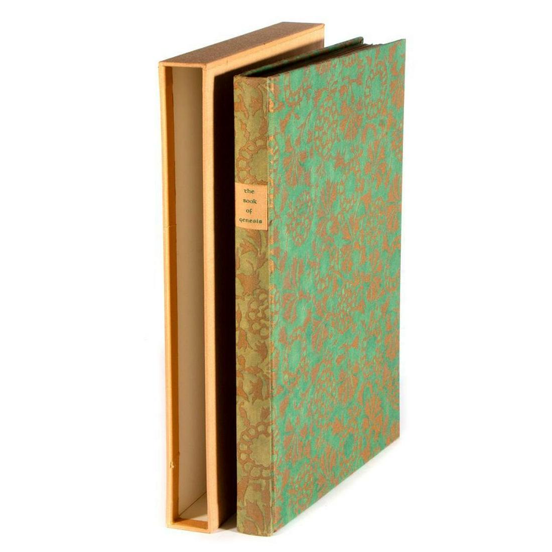 The Book of Genesis (1970): Title: The Book of Genesis: King James Bible Published: The Allen Press, California, 1970 Description: Hardcover. Slip case. Illustrated. Condition: Good condition. Sunning to the spine.