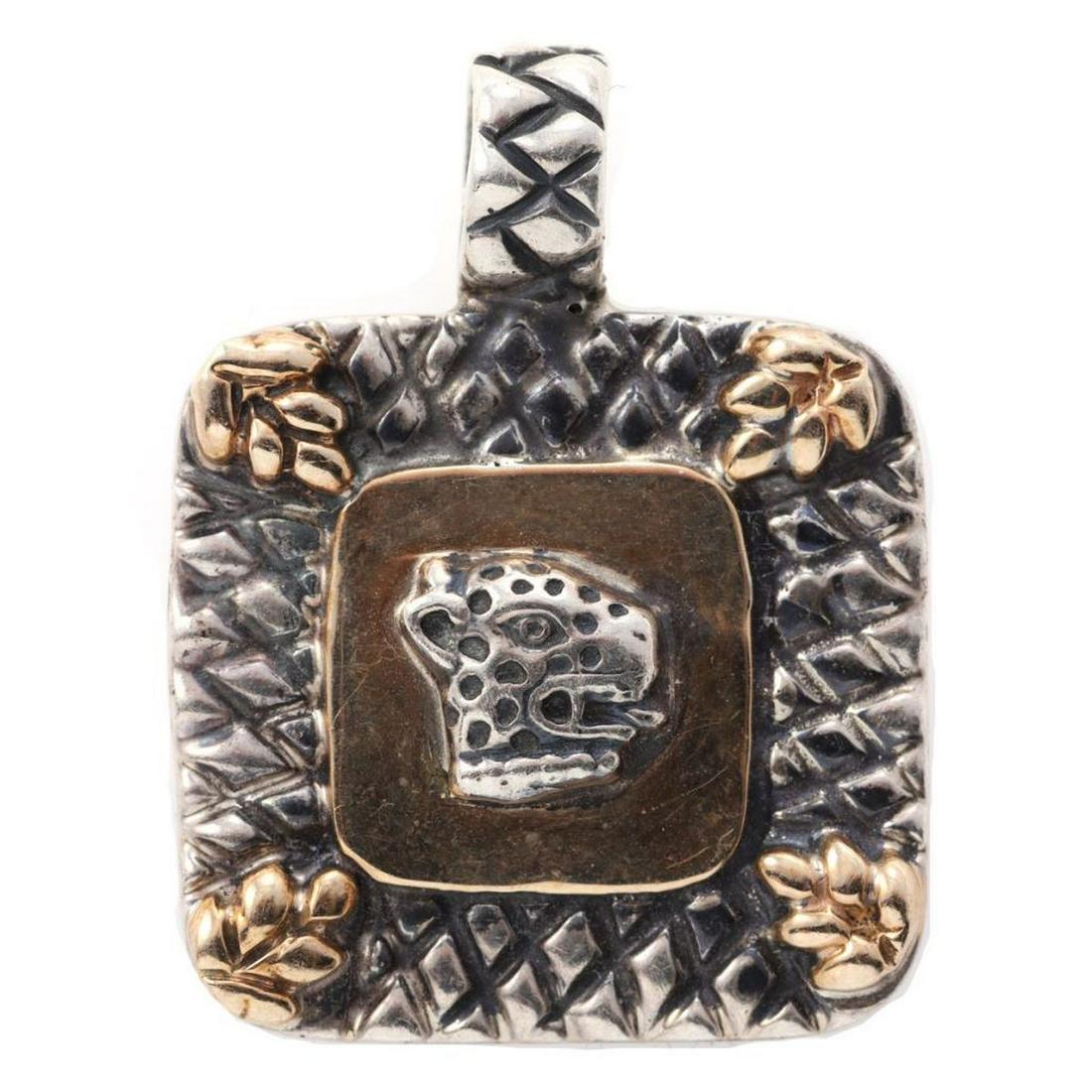 Dian Malouf silver and 14k gold pendant (1 of 2)